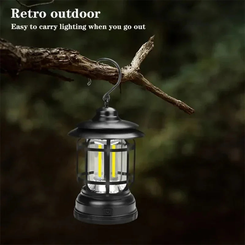 lampe de camping rétro rechargeable et étanche pour extérieur - vue 4 sur 9
