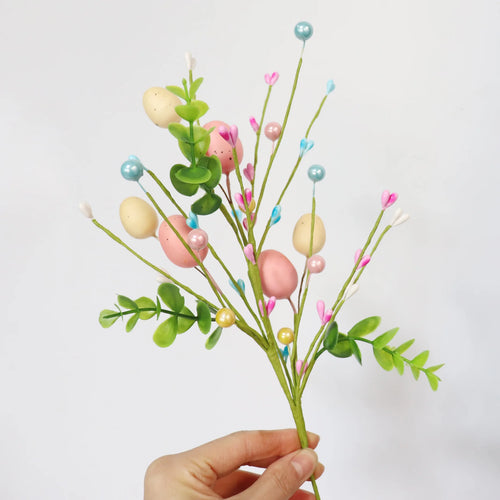 décoration œuf artificiel fleurs mousse pour pâques diy - vue 6 sur 17