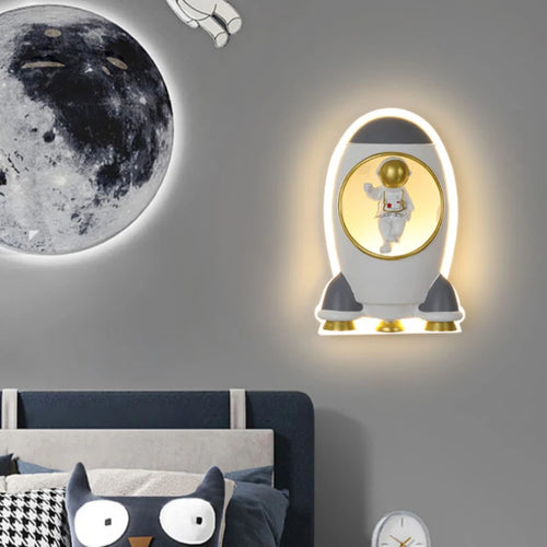 applique murale créative fusée pour chambre enfant - vue 4 sur 8