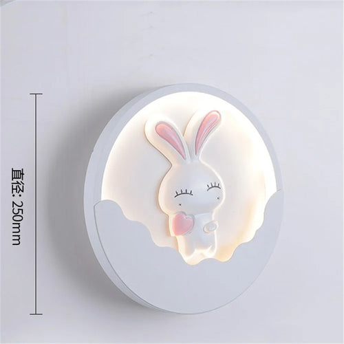 applique murale ronde led ours et lapin pour enfants - vue 11 sur 10