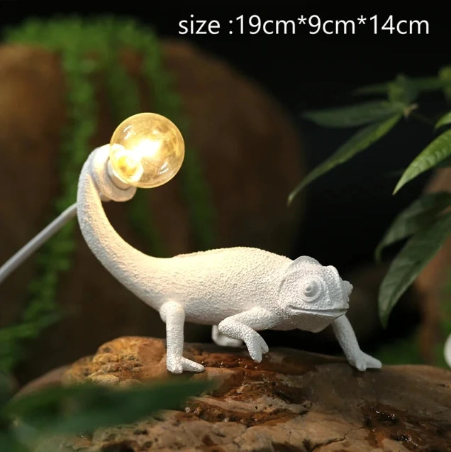 lampe de table led mignon lézard nordique en résine - vue 11 sur 11