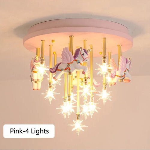 plafonnier led mignon pour enfants avec cheval et grue - vue 6 sur 9