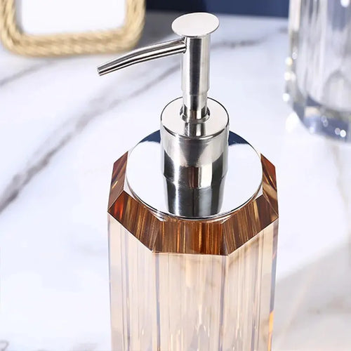 distributeur de savon liquide en cristal transparent pour salle de bain - vue 6 sur 20