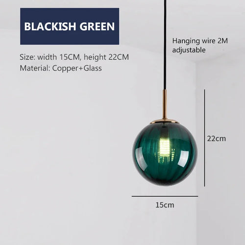 lustre moderne en verre design suspendu lumineux nordique - vue 14 sur 14