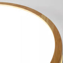 Plafonniers ronds en bois LED pour chambre salon salle à manger lampe suspendue Dimmable 	 Style