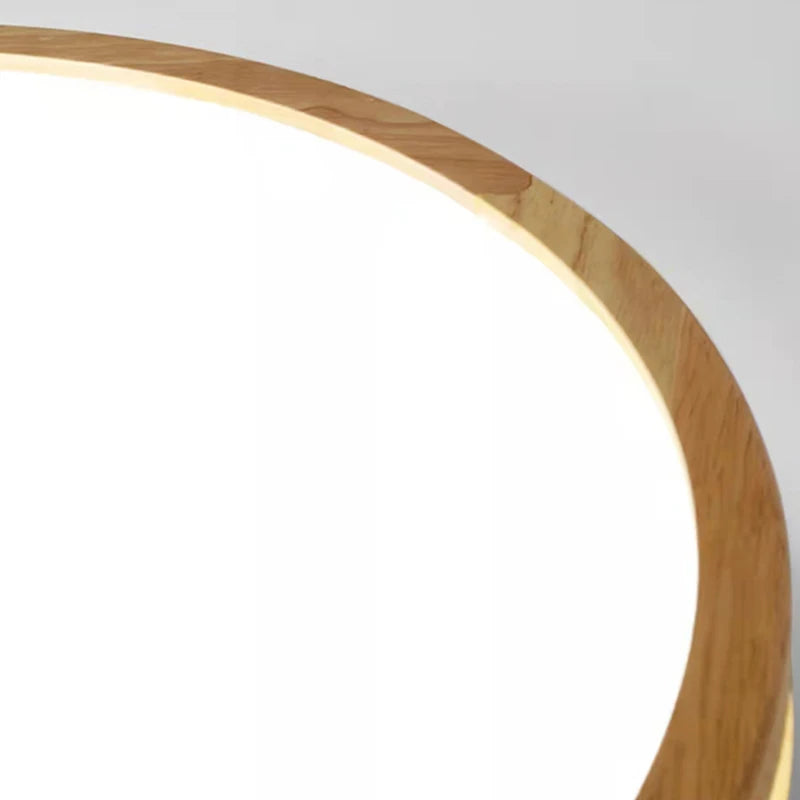 Plafonniers ronds en bois LED pour chambre salon salle à manger lampe suspendue Dimmable nouveau Style