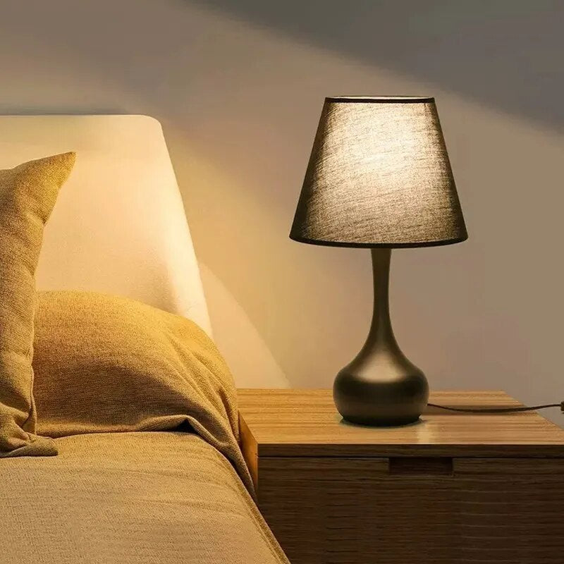 Lampes LED nordique modernes abat-jour en tissu