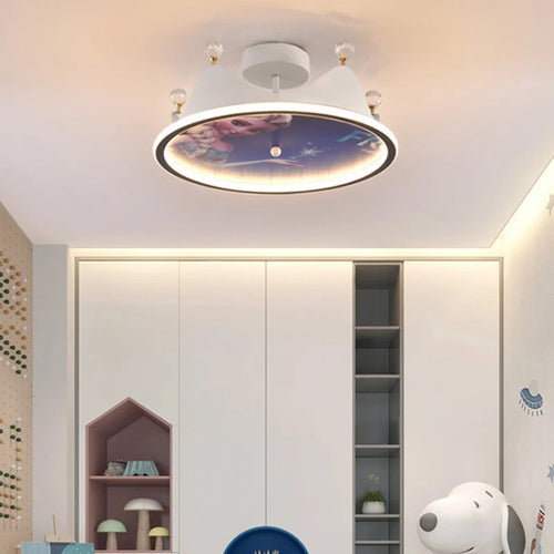 plafonnier moderne style dessin animé fille coeur décoratif