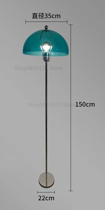 lampadaire led rétro en acrylique avec abat-jour coloré nordique - vue 11 sur 22
