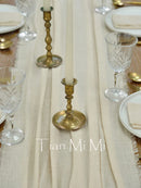 Chemin de table coton gaze retro boho beige
