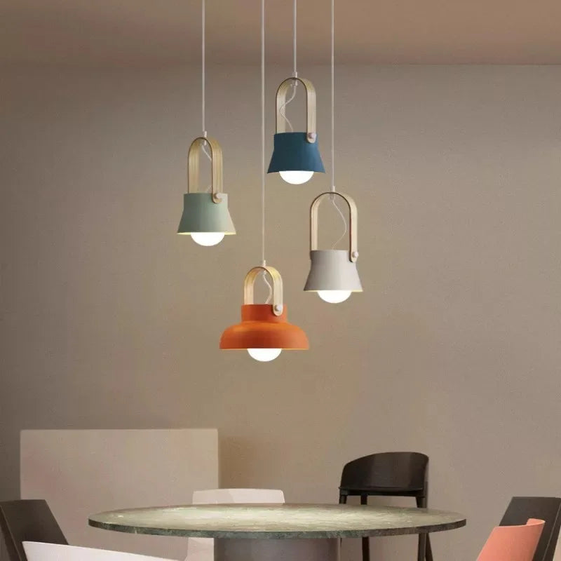 Suspension nordiques Macaron coloré cuisine décor à la maison lampes suspendues chambre Restaurant lampe suspendue luminaires d'intérieur