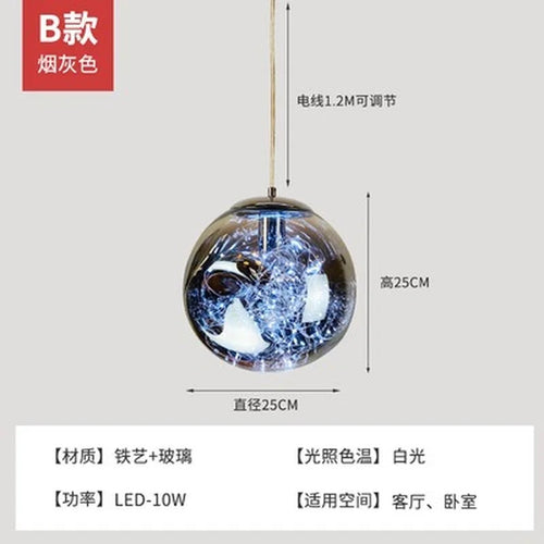 lustre nordique étoilé en verre pour décoration moderne - vue 9 sur 24