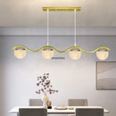 lustre moderne avec abat-jour en verre pour décoration maison