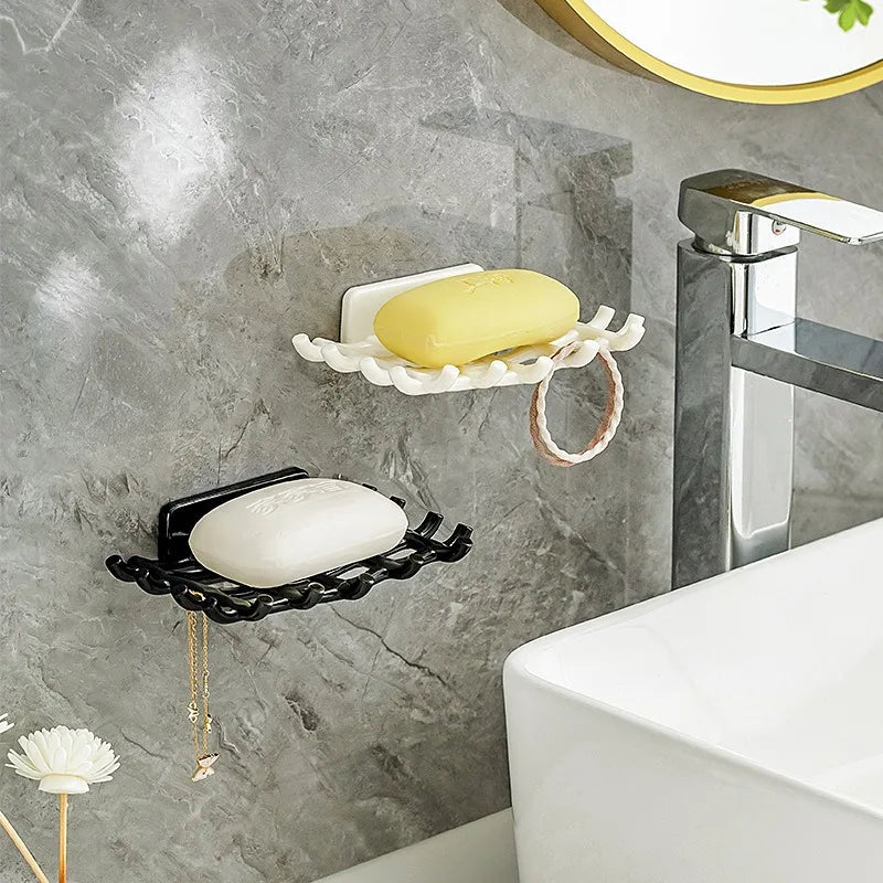 porte-savon mural auto-adhésif sans perforation pour salle de bain - vue 3 sur 8