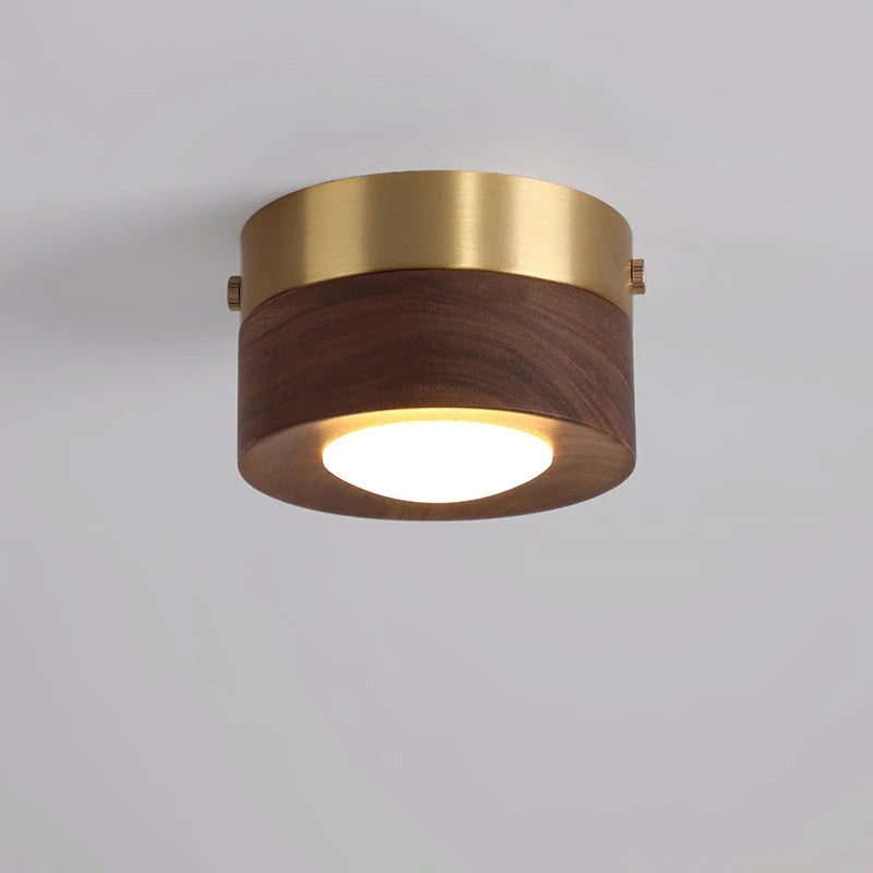 lampe plafonnier en noyer et frêne led décoration maison - vue 5 sur 10