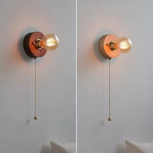 applique murale en bois style wabi sabi pour éclairage intérieur décoratif - vue 2 sur 10