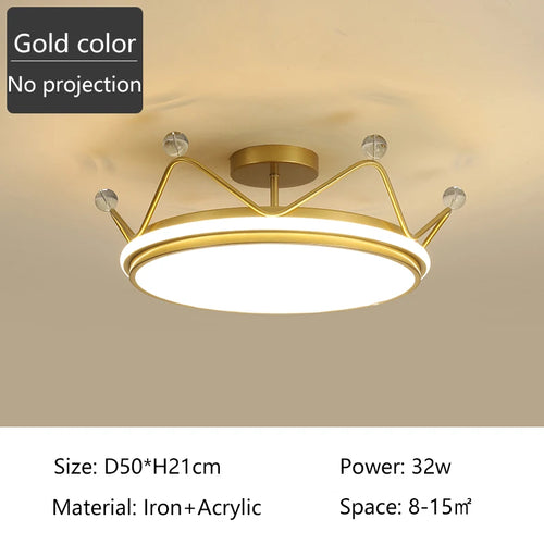 plafonnier led moderne couronne créative pour chambre d'enfant - vue 14 sur 16