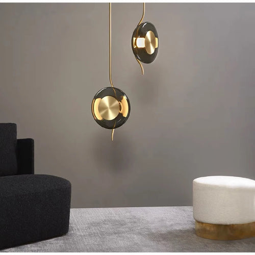 lustre en verre postmoderne créatif minimaliste design lumineux - vue 7 sur 8
