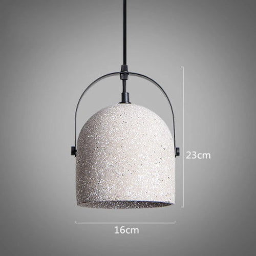 suspension en béton design abat-jour terrazzo style industriel créatif - vue 9 sur 9