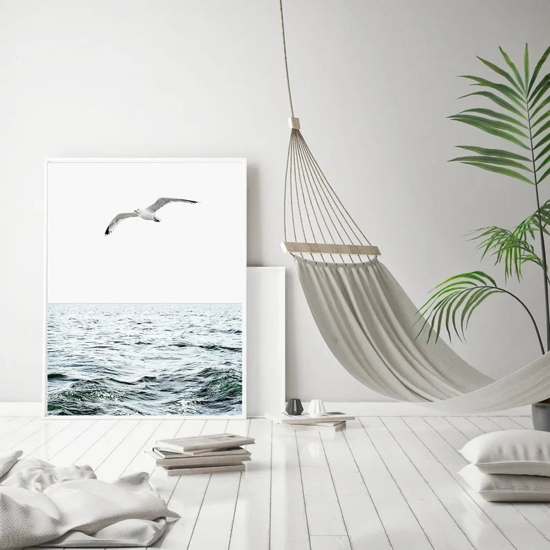 affiche de photographie de vagues océan paysage marin décor mural