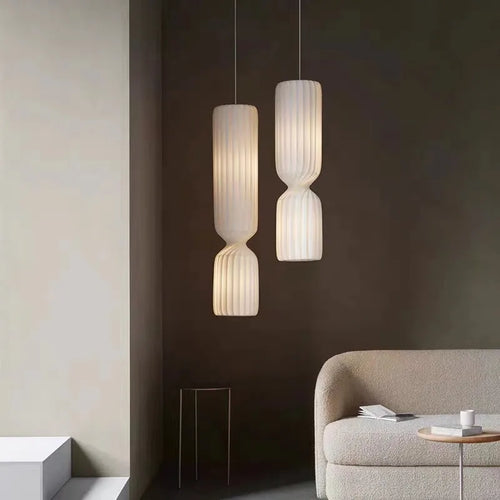Lampadaire plissé nordique wabi sabi lampe en tissu blanc pour salon chambre Loft décor LED coin longue bande lumière sur pied - vue 4 sur 13