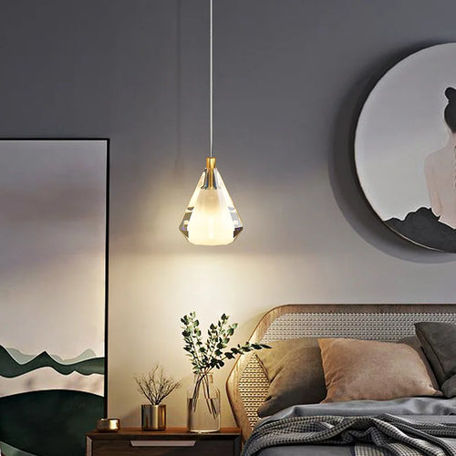 lustre en cristal de cuivre antique design luxueux éclairage moderne - vue 5 sur 8