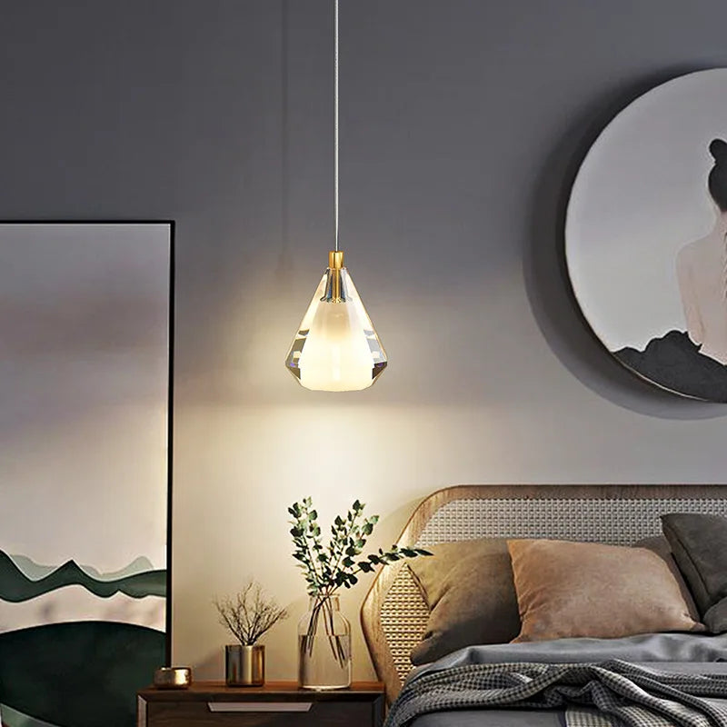 lustre en cristal de cuivre antique design luxueux éclairage moderne - vue 5 sur 8
