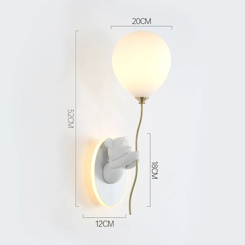 Creative and personalized cartoon children's room, bedroom, bedside wall lamp, artistic bear atmosphere wall light fixture - vue 13 sur 13
