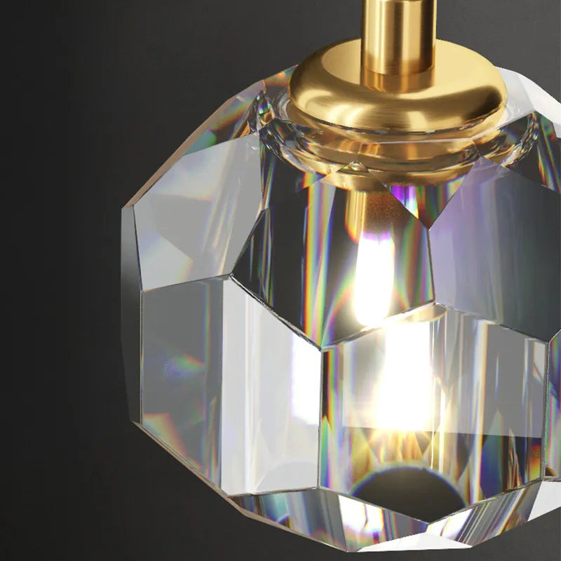 Lustre LED en cristal de luxe nordique