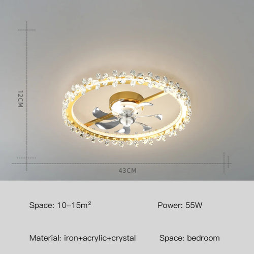 ventilateur de plafond moderne avec lumière et contrôle intelligent - vue 11 sur 10