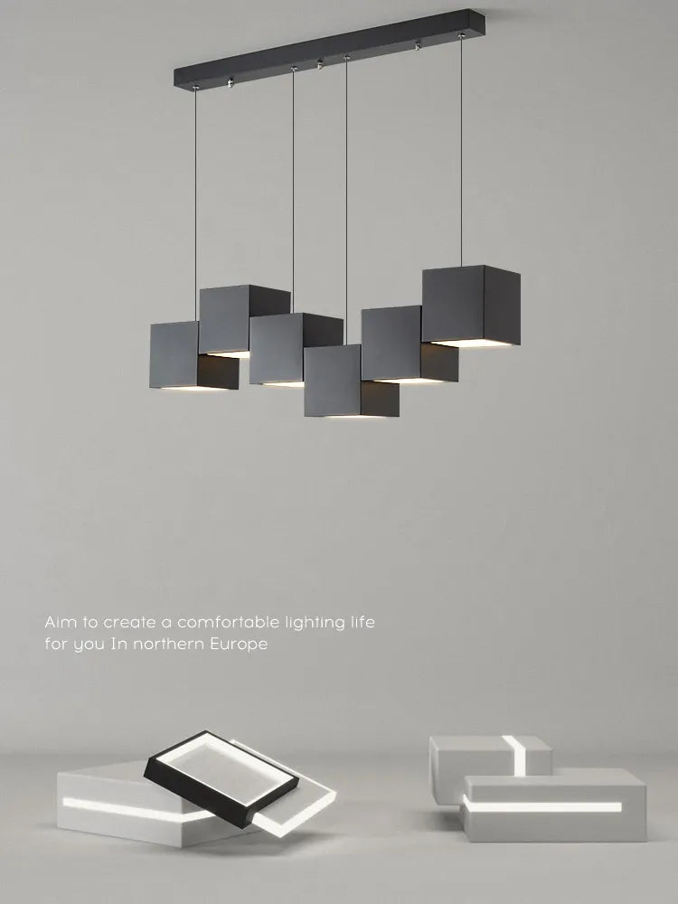 Lampes suspensions salle manger minimalistes modernes bureau géométriques créatives styliste