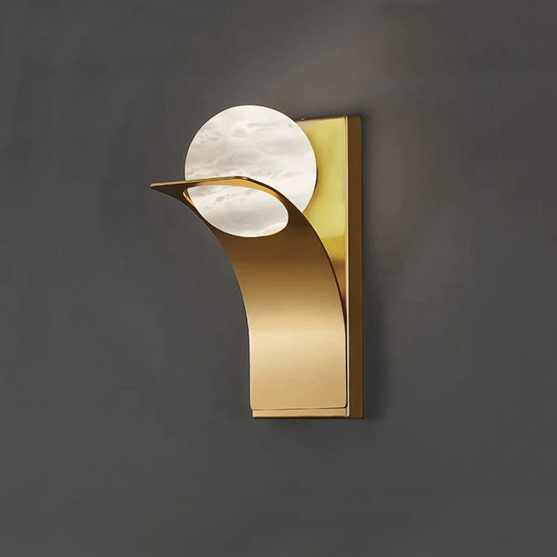 applique murale boule en marbre style américain rétro doré nouvelle collection - vue 2 sur 6