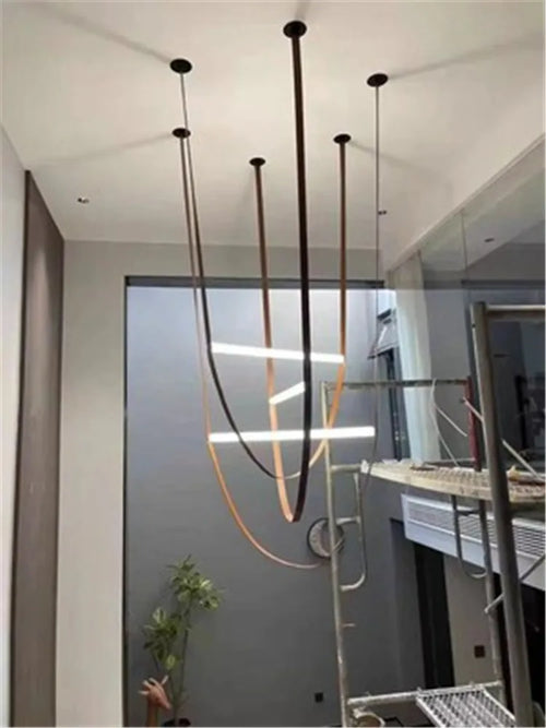 suspension tube de verre led créative minimaliste postmoderne - vue 4 sur 14