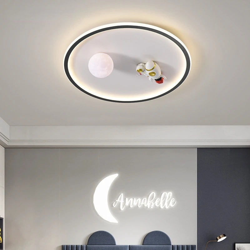 SANDYHA moderne espace planète plafonnier lampe de dessin animé chambre d'enfants Lampa Sufitowa Techo Plafonnier lampara Colgantes Para