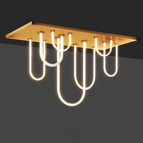 lustre led rectangulaire en acier inoxydable à intensité variable - vue 7 sur 11