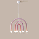 Creative Colorful Rainbow Pendant Lamps Iron E14 LED Bedroom Hanging Light Art Design Girl Kids Room Chandelier Lighting Indoor