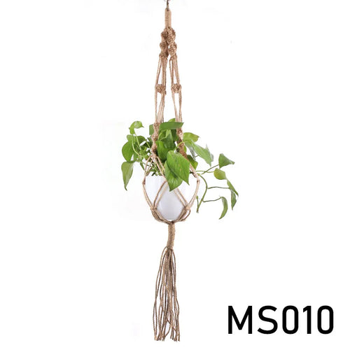 panier suspendu en corde de chanvre pour plantes décoratives - vue 17 sur 16