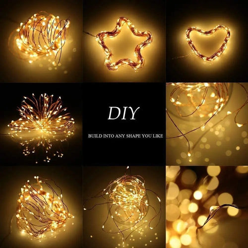 guirlande lumineuse led cuivre étanche pour fêtes et décorations - vue 5 sur 10