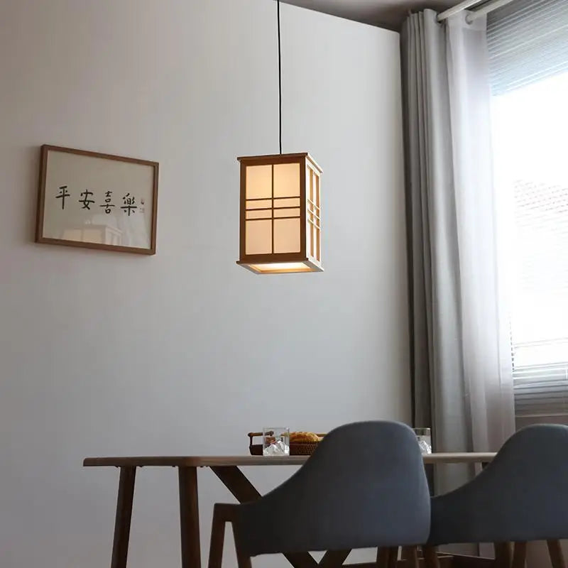 lustre en bois décoratif pour restaurant bar hôtel et yoga - vue 5 sur 7