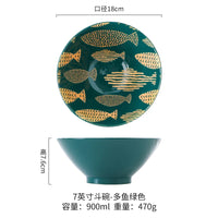 bol ramen japonais ceramique floral grande capacite