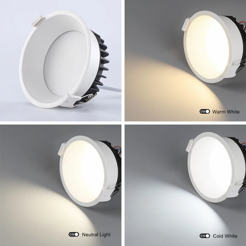 plafonnier led dimmable encastré pour éclairage intérieur design moderne - vue 5 sur 10