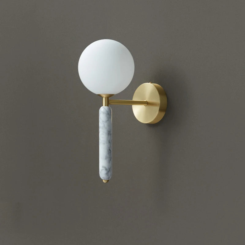 lampe de chevet en marbre avec boule de verre pour hôtel et restaurant