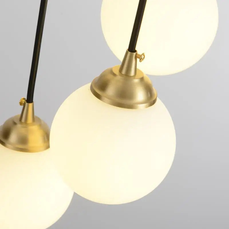 lustre à led art déco en cuivre pour éclairage élégant - vue 7 sur 8