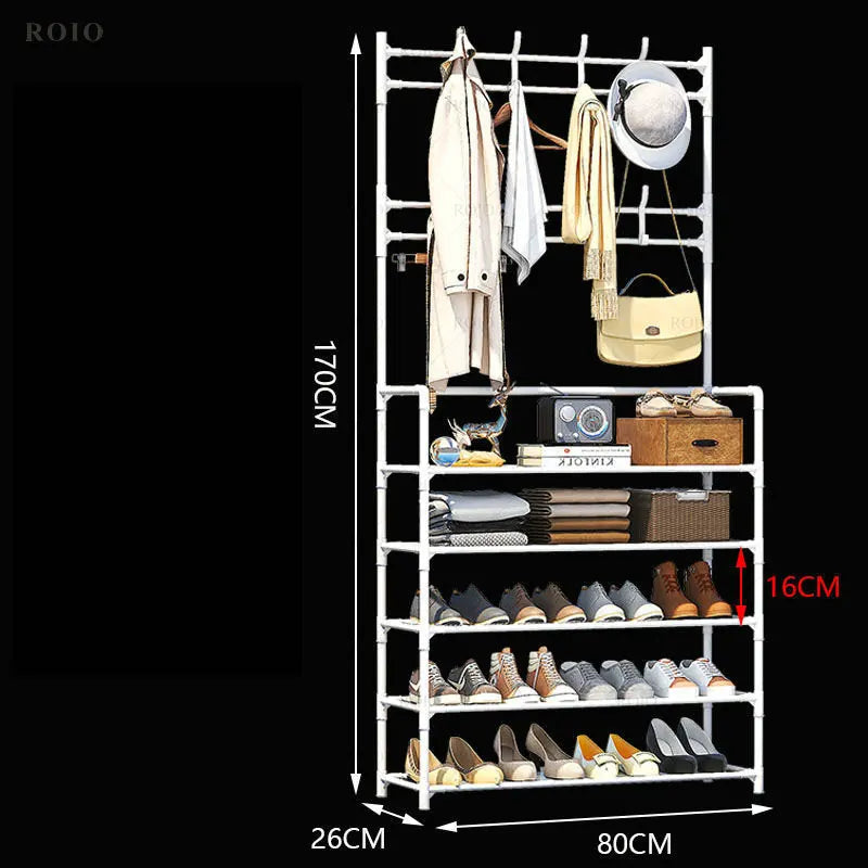 étagère à chaussures porte-manteau et organisateur de vêtements - vue 17 sur 17