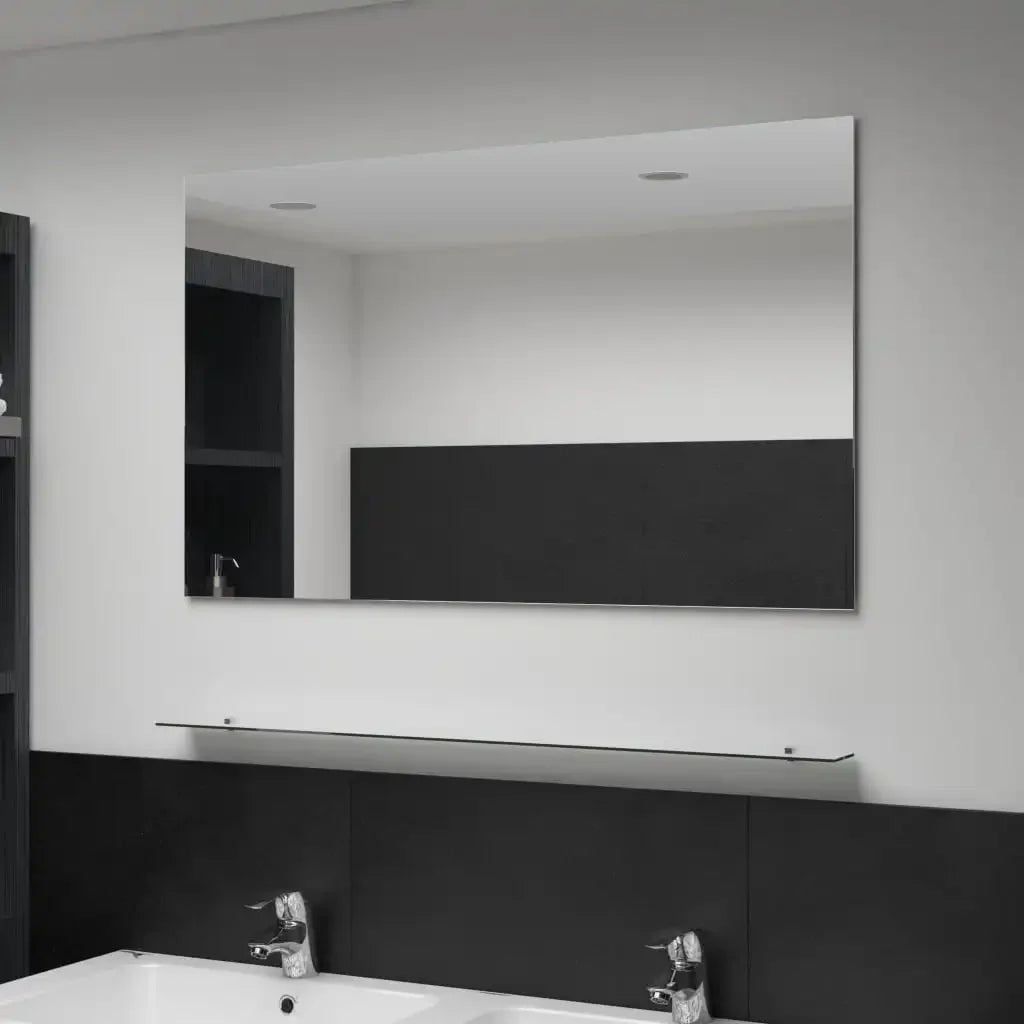miroir mural avec étagère en verre trempé pour décoration intérieure