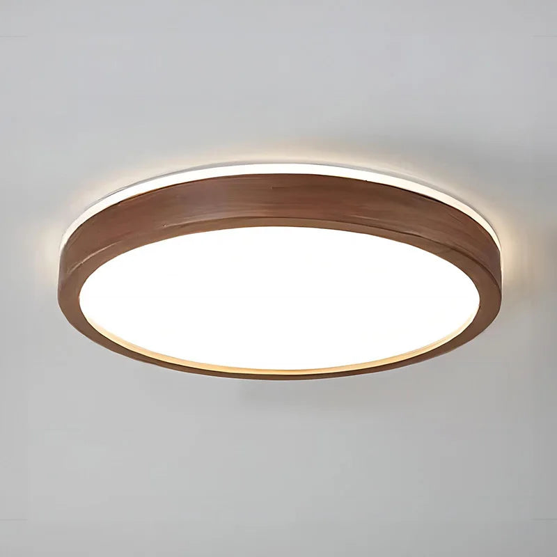 Walnut Wood Ceiling light, Wabi-sabi Simple Modern Vintage style, Bedroom lighting for Bathroom, Bedroom, dining room, Study - vue 5 sur 16