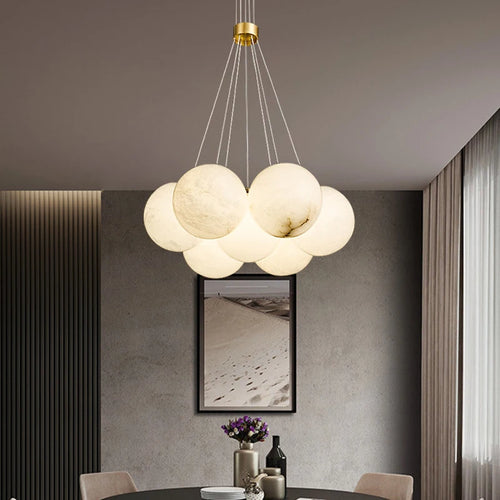 lampe led suspendue en forme de lune pour décoration de villa de luxe