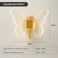 applique murale led moderne en forme de papillon décoratif intérieur