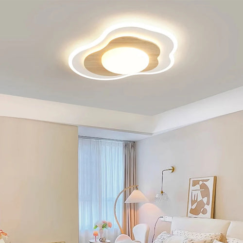 Plafonnier Chambre principale LED luxe blanc bois crème Style pour chambre salon salle d'étude vestiaire maison chaleureuse déco