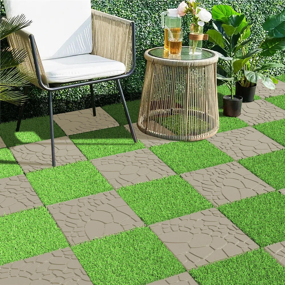 Dalles terrasse emboitables effet pierre 30 cm - vue 5 sur 6